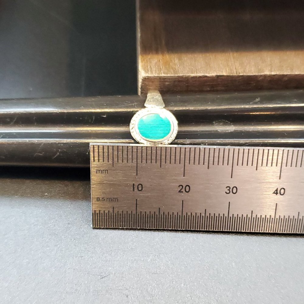 Size 7 Sterling Silver Cool Malachite Stone Ring - Picture 5 of 6